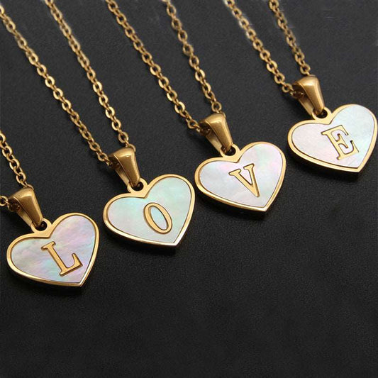 26 Letter Heart-Shaped Necklace Personalized