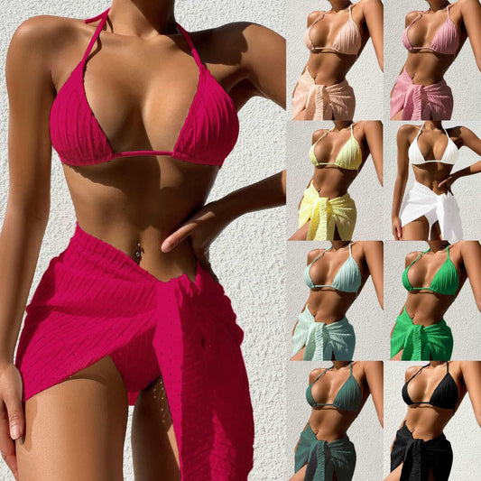 3pcs Sexy Halterneck Swimsuit Set