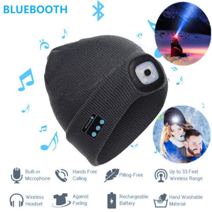 Bluetooth LED Hat Wireless Smart Headset Headphone