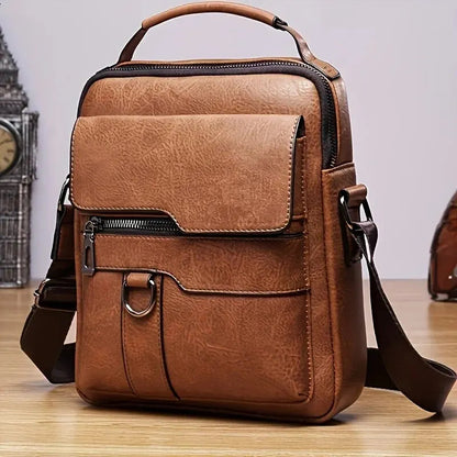 Men's PU Leather Crossbody Bag – Business Messenger Bag