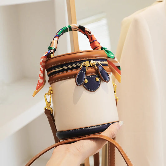 2024 Fashion Bucket Bag for Women – Portable Crossbody Cylinder Shoulder Bag