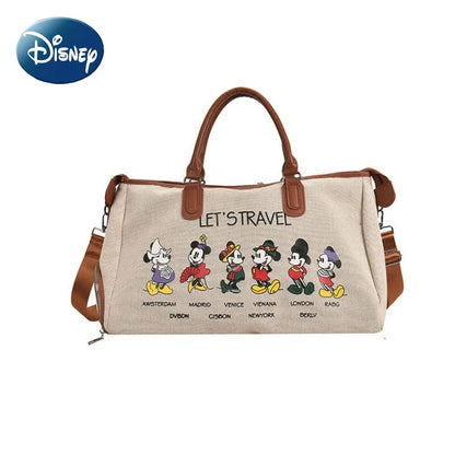 Disney Luxury Brand Travel Bag | Mickey Cartoon Canvas Handbag with Large Capacity