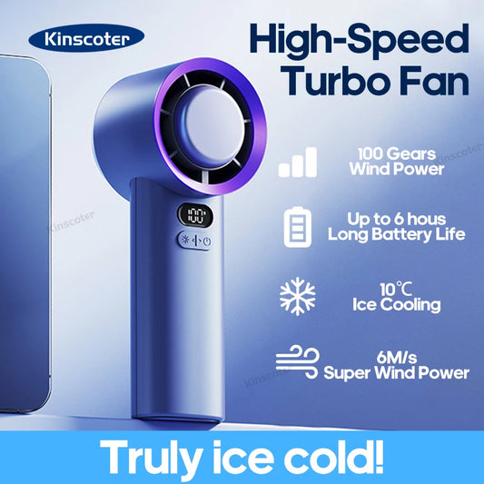 KINSCOTER Portable Handheld Turbo Fan – Mini Battery-Operated Eyelash Fan