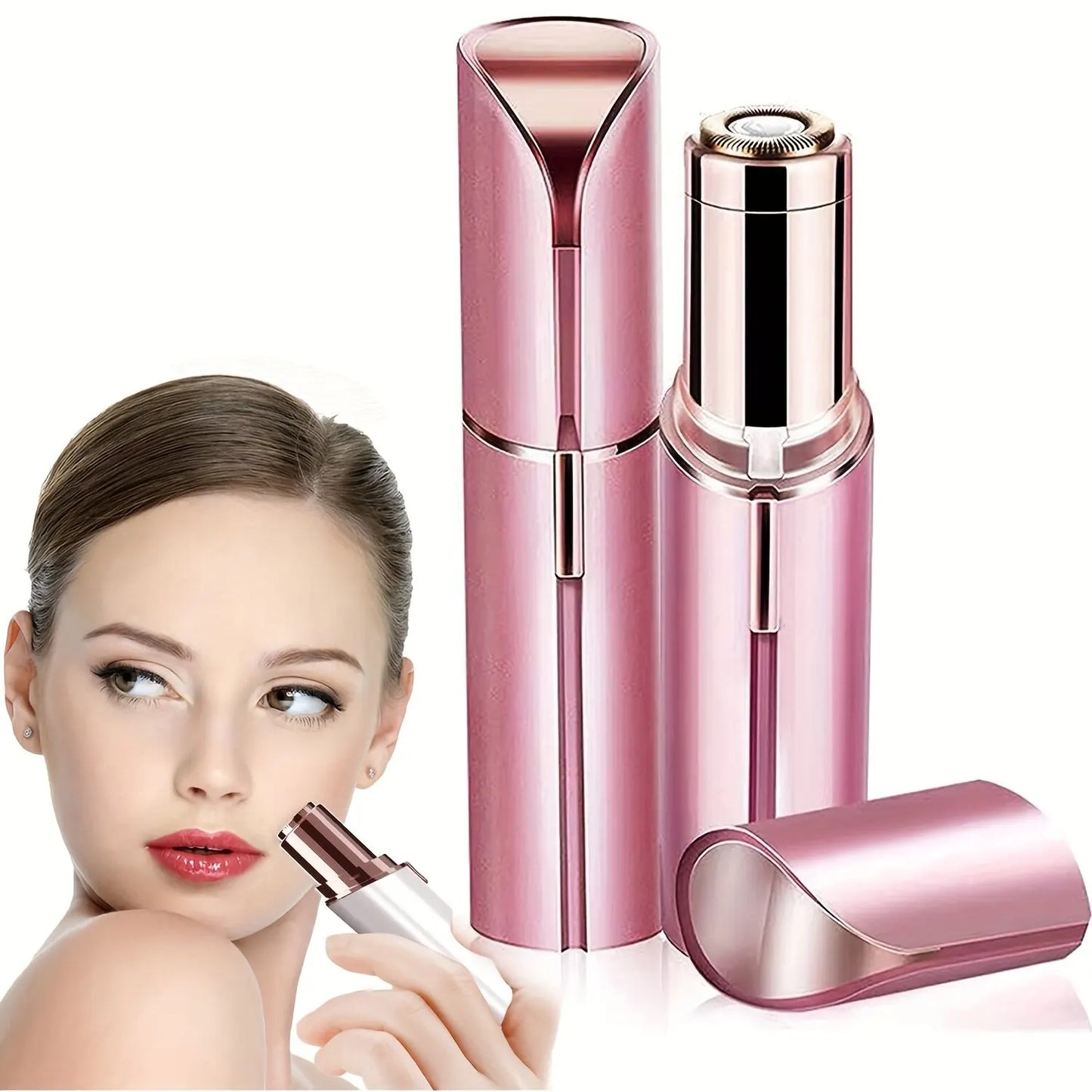 Portable Lipstick Electric Hair Remover - Painless Facial Shaver for Women