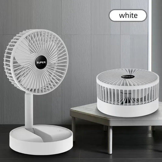 6-Inch Folding Stand Fan – USB Rechargeable with Adjustable Height