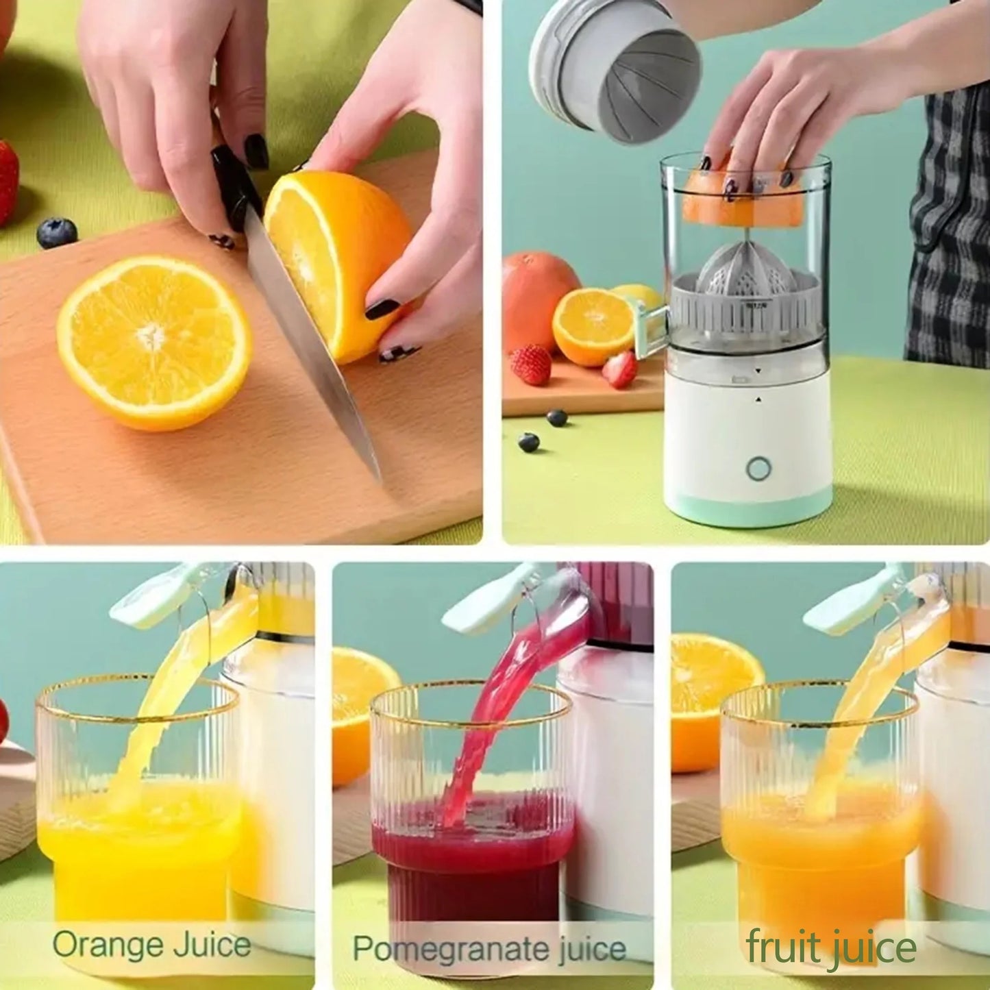 Electric Citrus Juicer – USB Rechargeable Wireless Fruit Blender