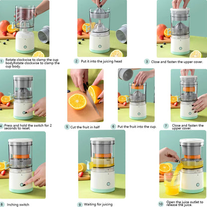 Electric Citrus Juicer – USB Rechargeable Wireless Fruit Blender