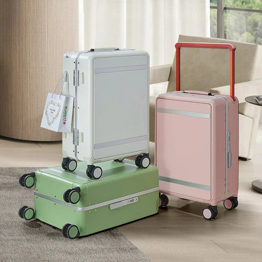 20-Inch Cabin Rolling Luggage – Aluminum Frame Medium Size Suitcase with Zipper Lock