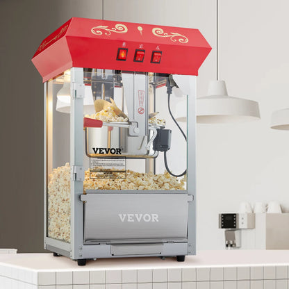 VEVOR 8/12Oz Electric Popcorn Maker – Commercial Automatic Popper