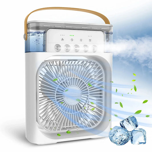 3-in-1 Portable Fan & Air Conditioner – USB Electric Mist Humidifier