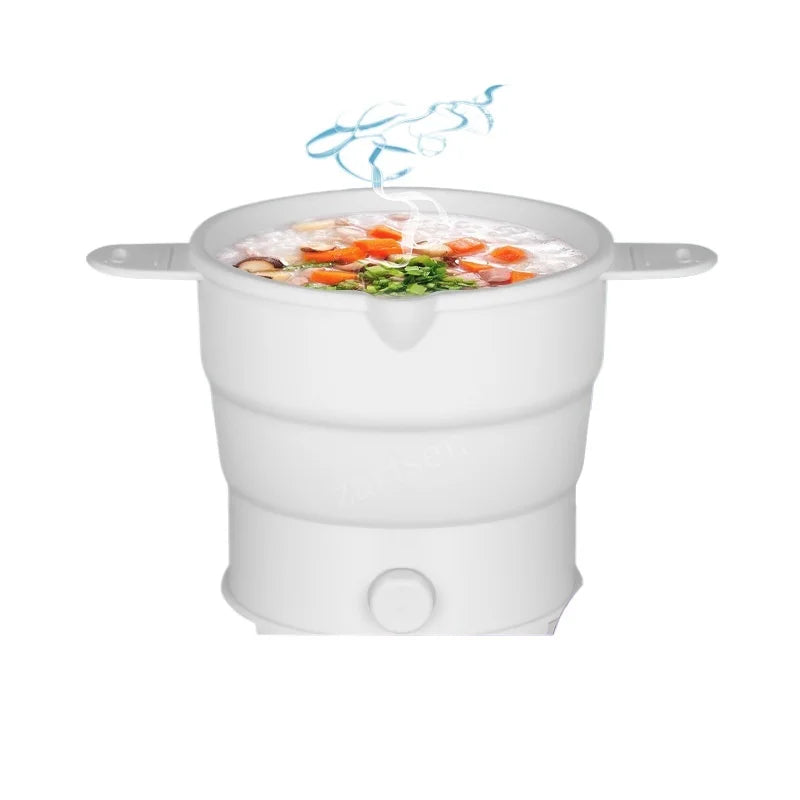 Foldable Electric Cooker – 220V Mini Multifunction Hot Pot & Steamer for Travel