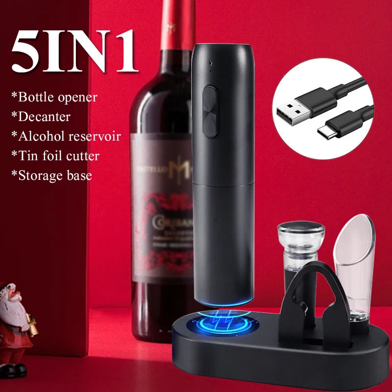 Electric Wine Opener – Automatic Corkscrew with Charging Base