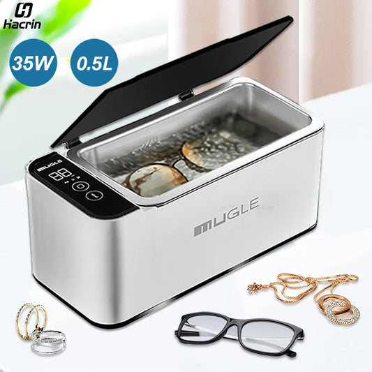 Ultrasonic Cleaner 35W Ultrasonic Glasses Jewelry Cleaner 500ML