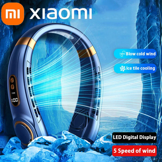 Xiaomi MIJIA Portable Neck Fan – USB Handheld Mini Fan with LED Display