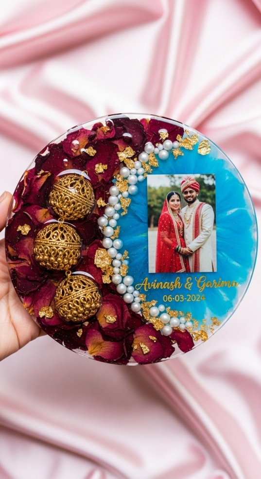 Varmala Preservation In Round Design Frame (8 Inch) (2)