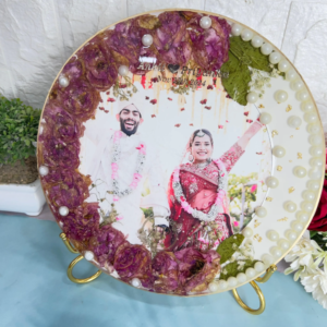 Wedding Varmala and Photo Preservation – Wedding Resin Art – 10 Inch Round Resin Frame – Varmala Preservation In Deep Casting Frame