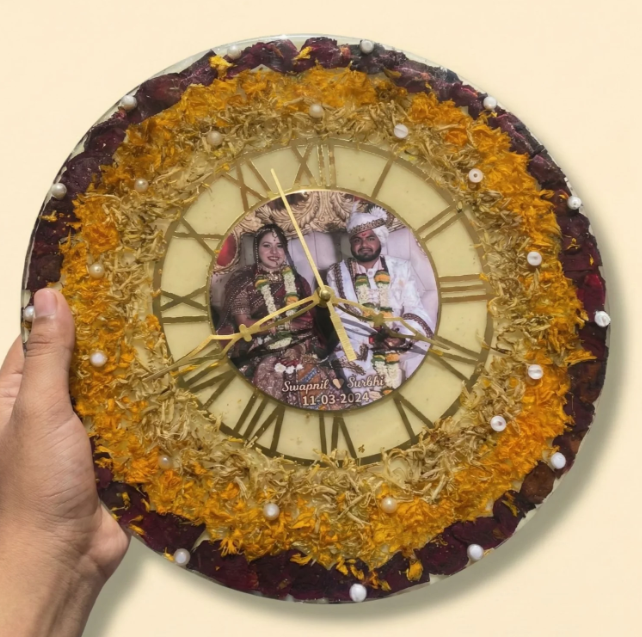 Varmala Preservation In Round Clock Design Frame (10inch)