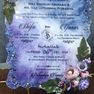 A Unique Resin Wedding Card: Elegance Redefined