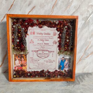 Wedding Card Preservation with Varmala in Resin Photo Frame (10 Inch)