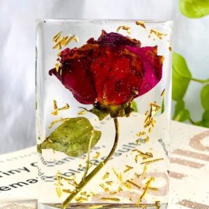 Preserved Rose in Resin: Glitter Nature Art Gift