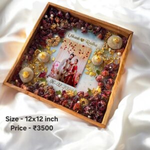 Wedding Varmala Preservation – Wedding Resin Art – 12 Inch Square Resin Frame – Varmala Preservation In Wooden Frame – Preserve Wedding Roses