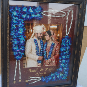 12x16 Inches Half Deep Varmala Preservation With Acrylic Frame (20mm layer of Resin)